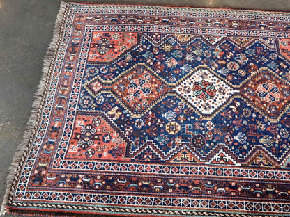 Persian Qashqai Rug | 4' x 5' 1"