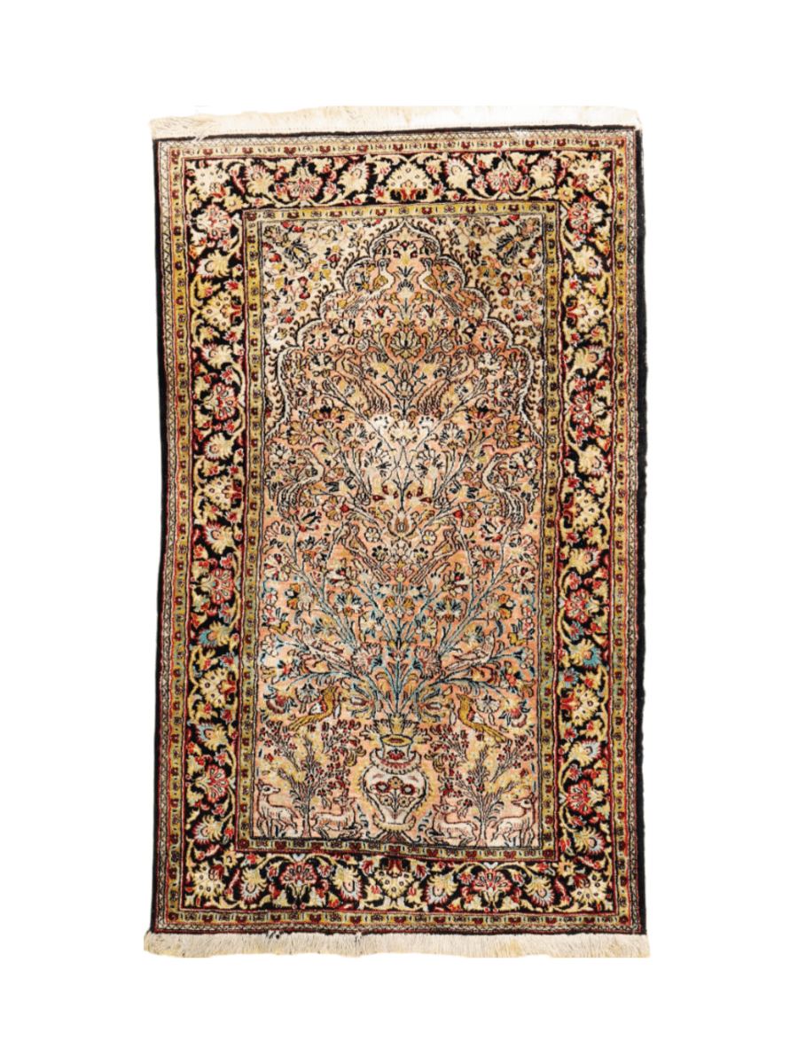 On Hold - Persian Qum Pure Silk Rug | 2' 7" x 4' 3"