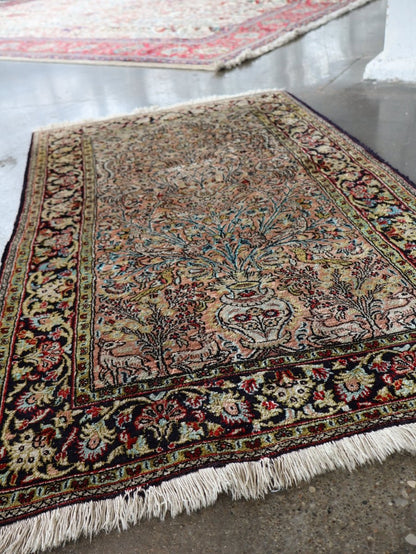 On Hold - Persian Qum Pure Silk Rug | 2' 7" x 4' 3"