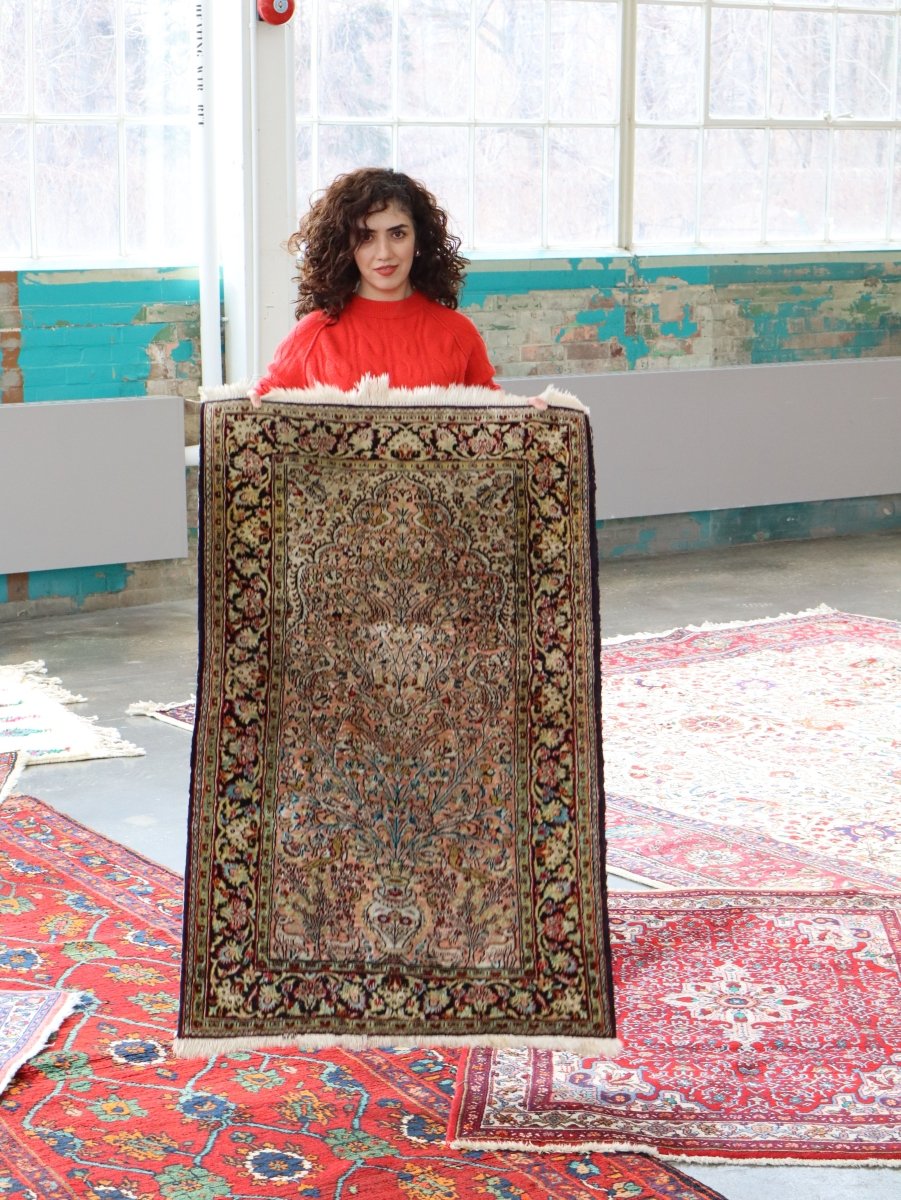 On Hold - Persian Qum Pure Silk Rug | 2' 7" x 4' 3"