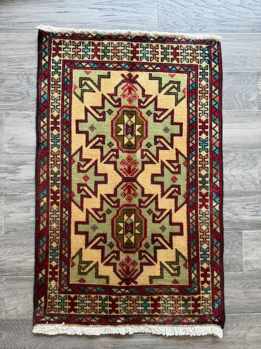 Persian Turkomana Rug | 1' 11" x 2' 11"