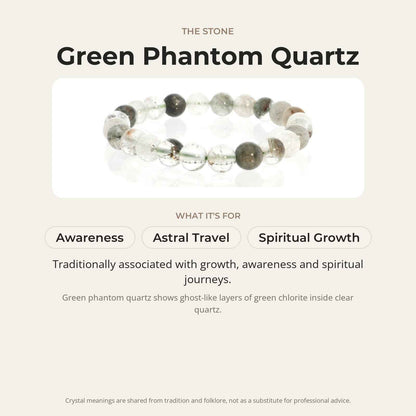 Phantom Quartz Green Round Bracelet - 8mm