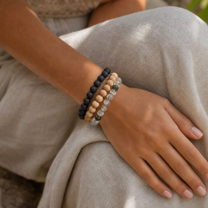 Phantom Quartz Green Round Bracelet - 8mm