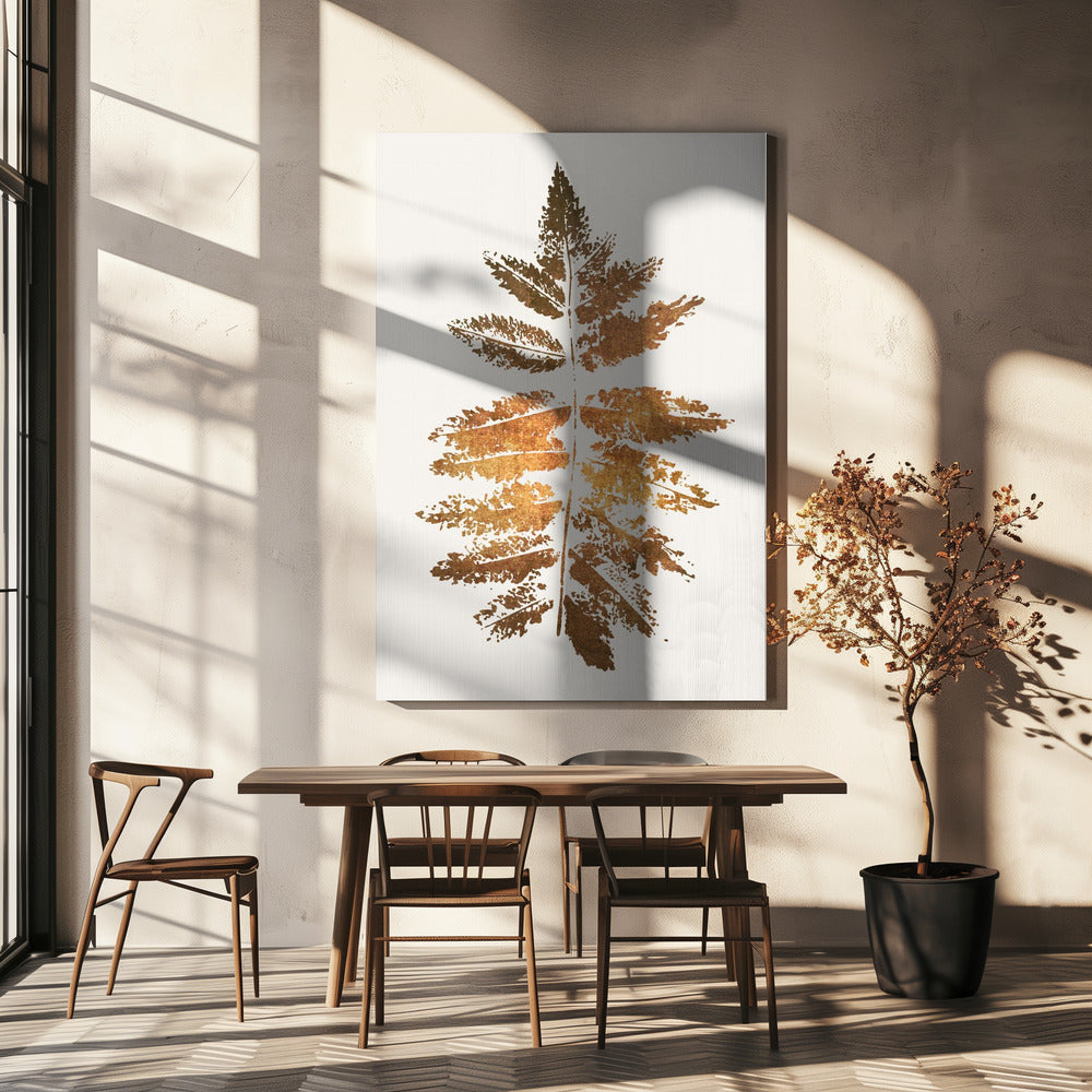 Wall art Oak Leaf Print (gold)