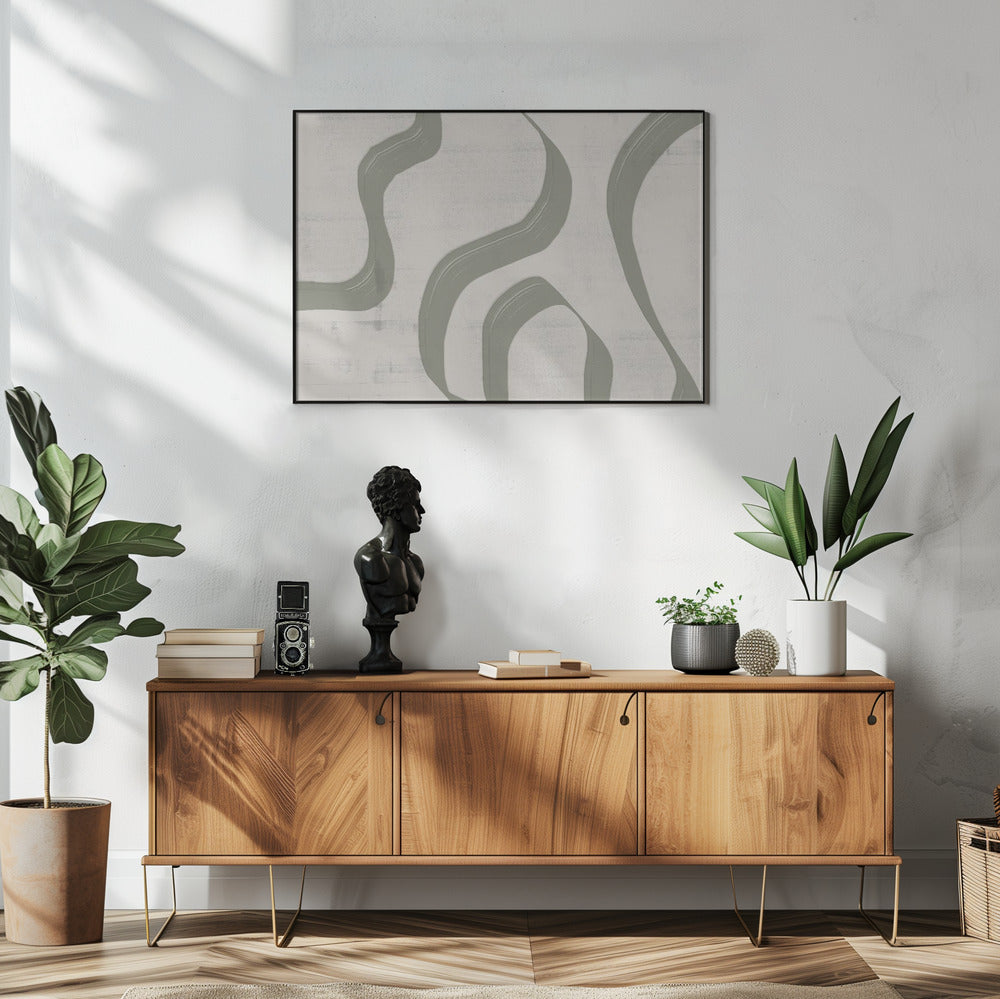 Wall art Green Waves No.2