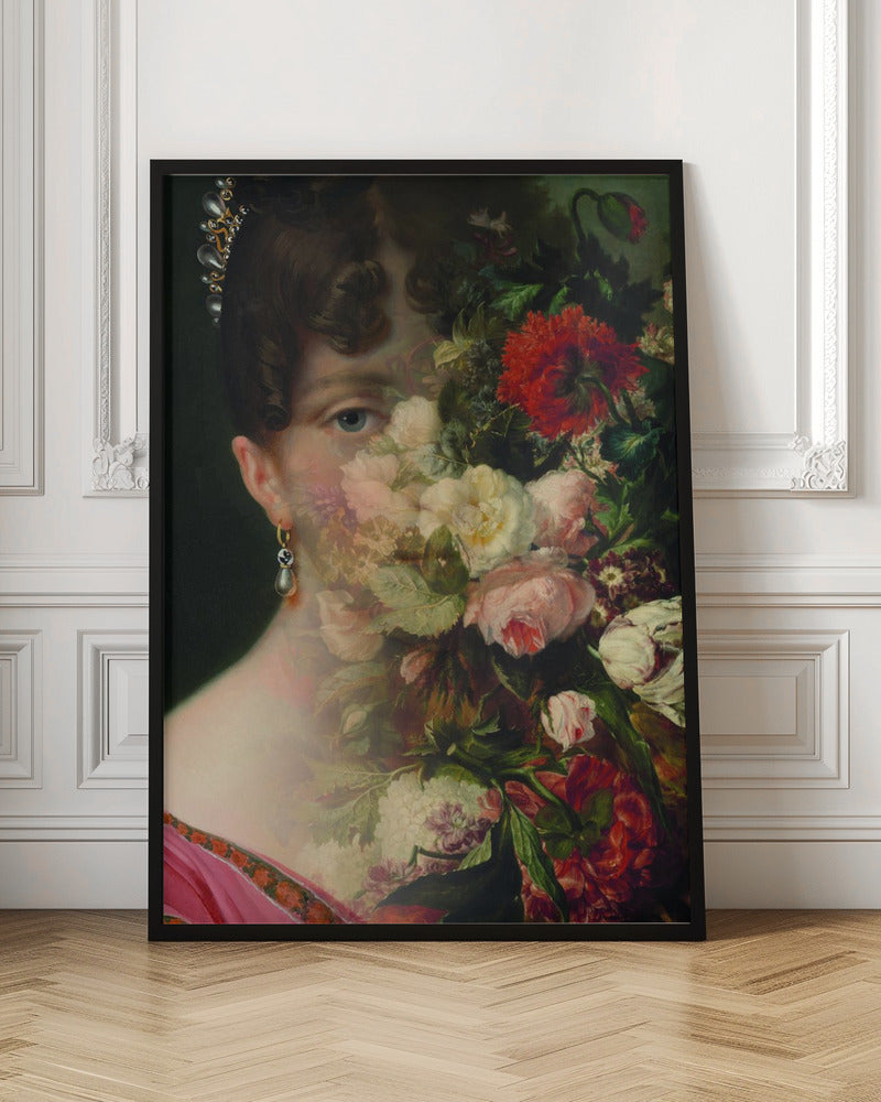 Portrait of Hortense de Beauharnais, queen of Holland with flower still life