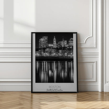 Wall art BOSTON Evening Skyline of North End
