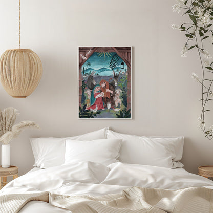 Wall art Christmas with Mary and baby Jesus Canvas Print