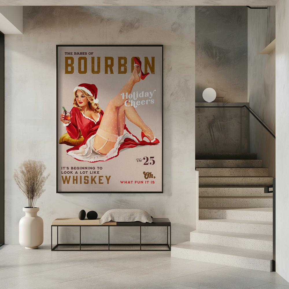 Wall art Babes of Bourbon Vol 25 Holiday Cheer Christmas Pinup