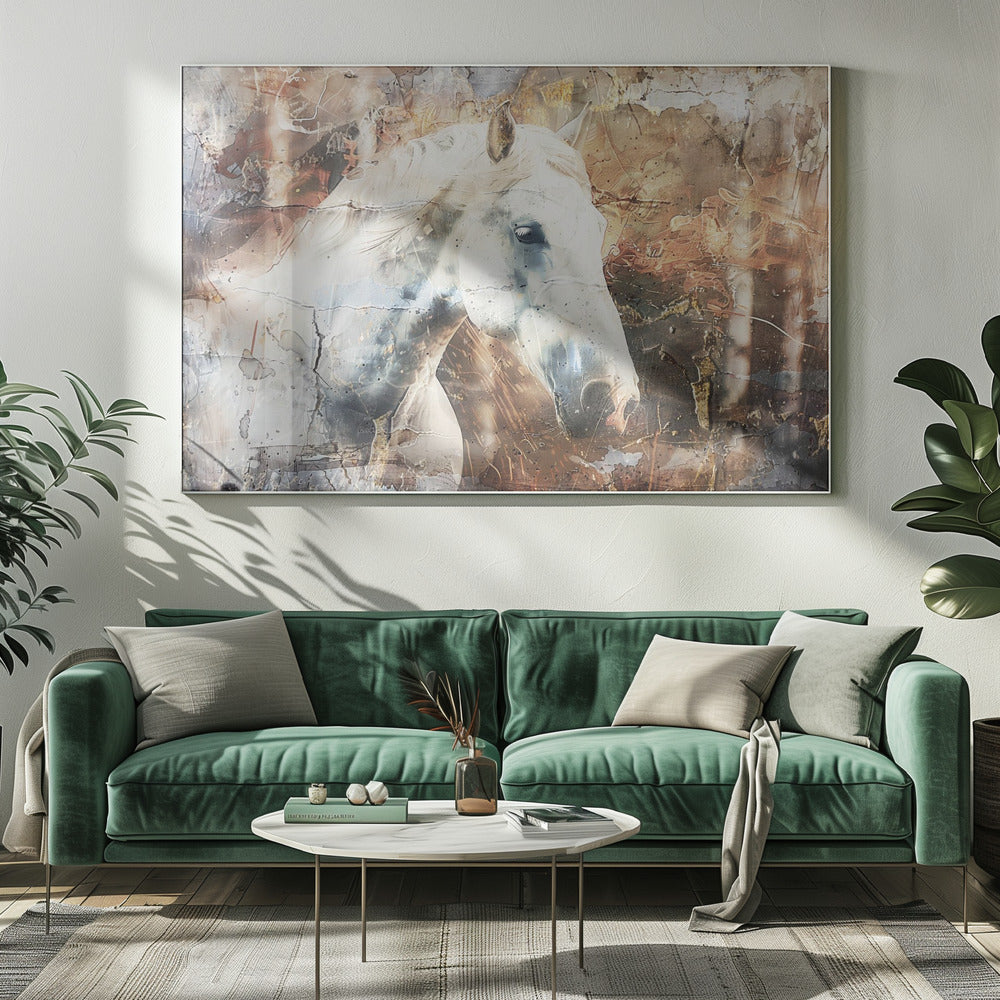 Wandbild Pferd Tier Vintage Kunst Illustration Wandkunst 05