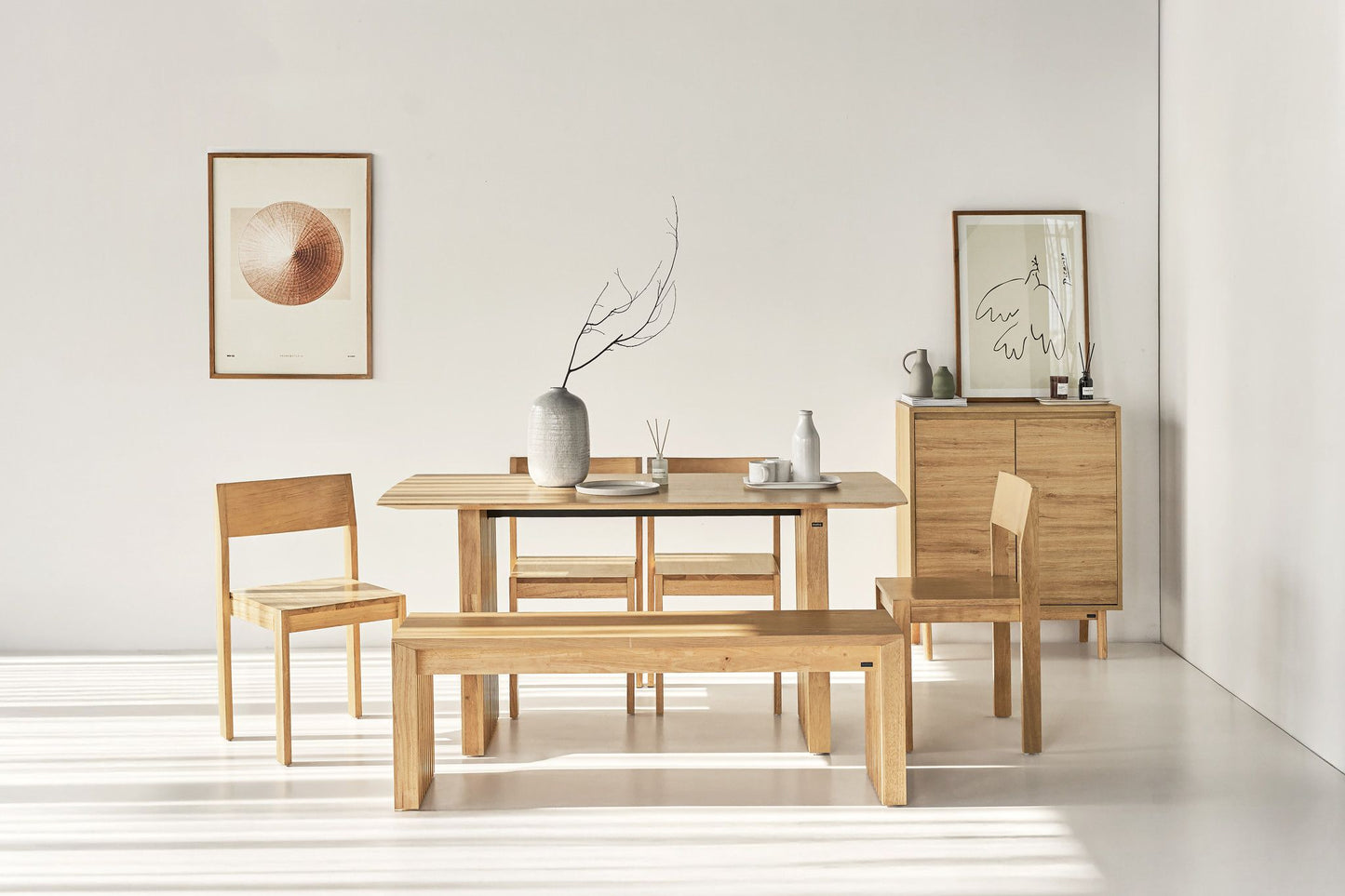 Plank 6-Seater Natural Oak Wood Dining Table