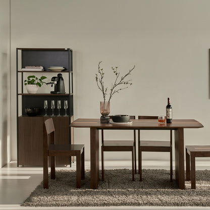 PLANK Modern 6-Seater Natural Oak Veneer Dining Table Solid Wood Legs