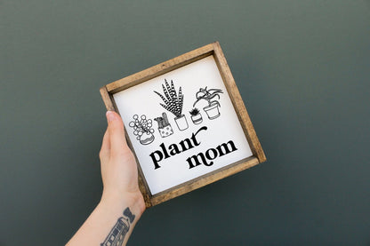 Plant Mom Wood Sign - AURABAGS SHOP