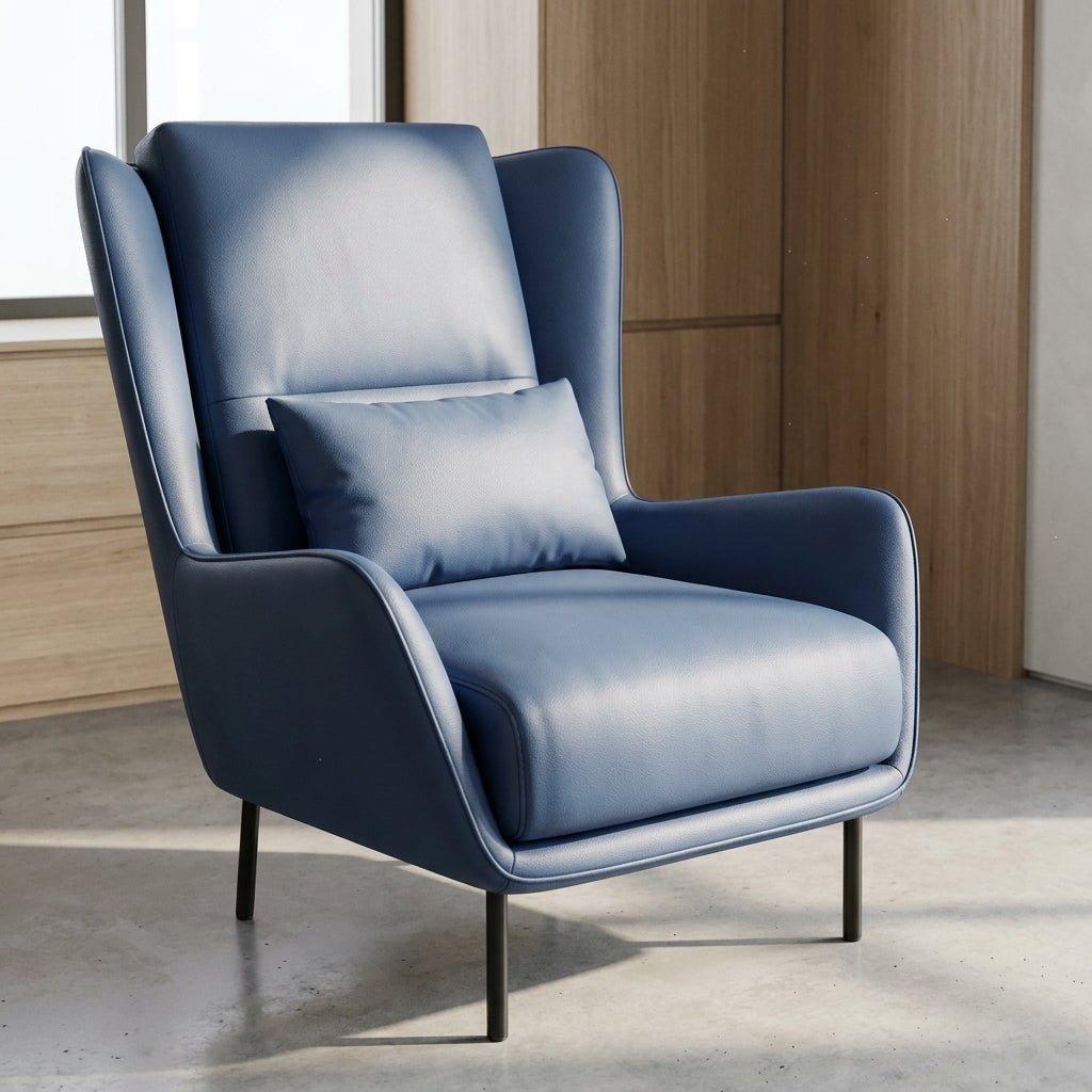 PM06 Premium Relaxsessel aus Rindsleder mit Ottoman