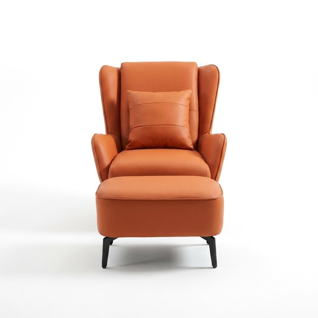 PM06 Premium Relaxsessel aus Rindsleder mit Ottoman