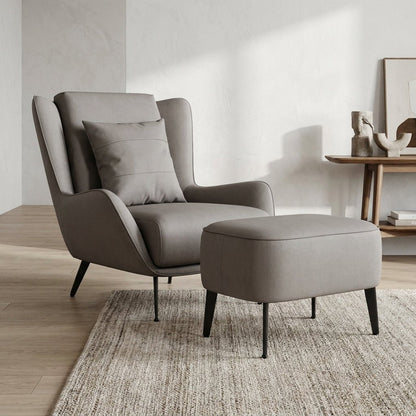 PM06 Premium Relaxsessel aus Rindsleder mit Ottoman