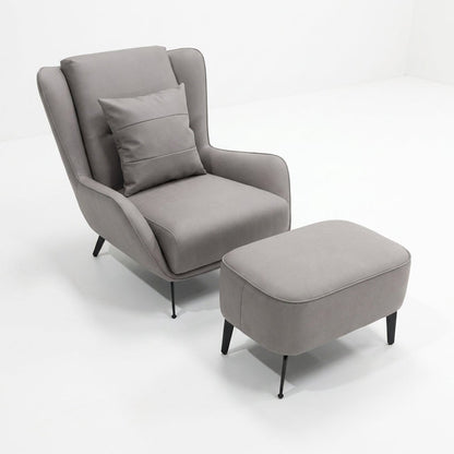 PM06 Premium Relaxsessel aus Rindsleder mit Ottoman