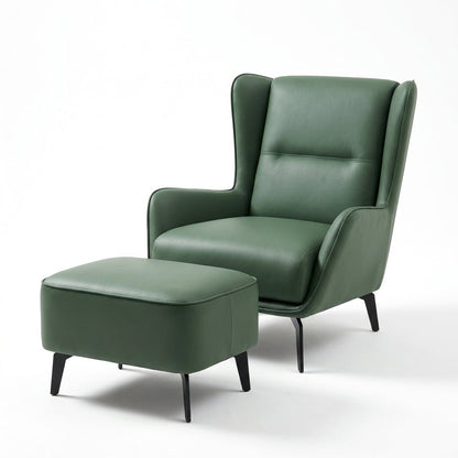 PM06 Premium Relaxsessel aus Rindsleder mit Ottoman
