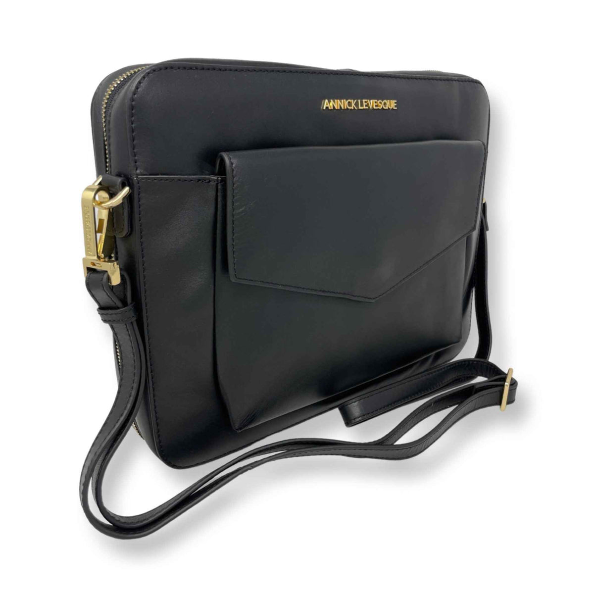 Sac de travail en cuir noir | Sofia