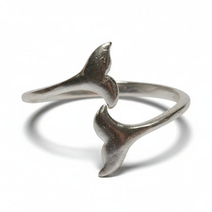 Whale Tail Ring - Silver Plate