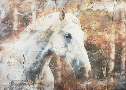 Wandbild Pferd Tier Vintage Kunst Illustration Wandkunst 05