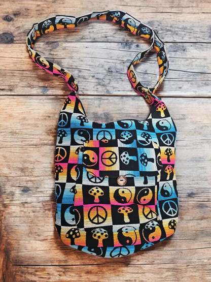 OLDTRIBES™ hippie sunset / black crossbody bag