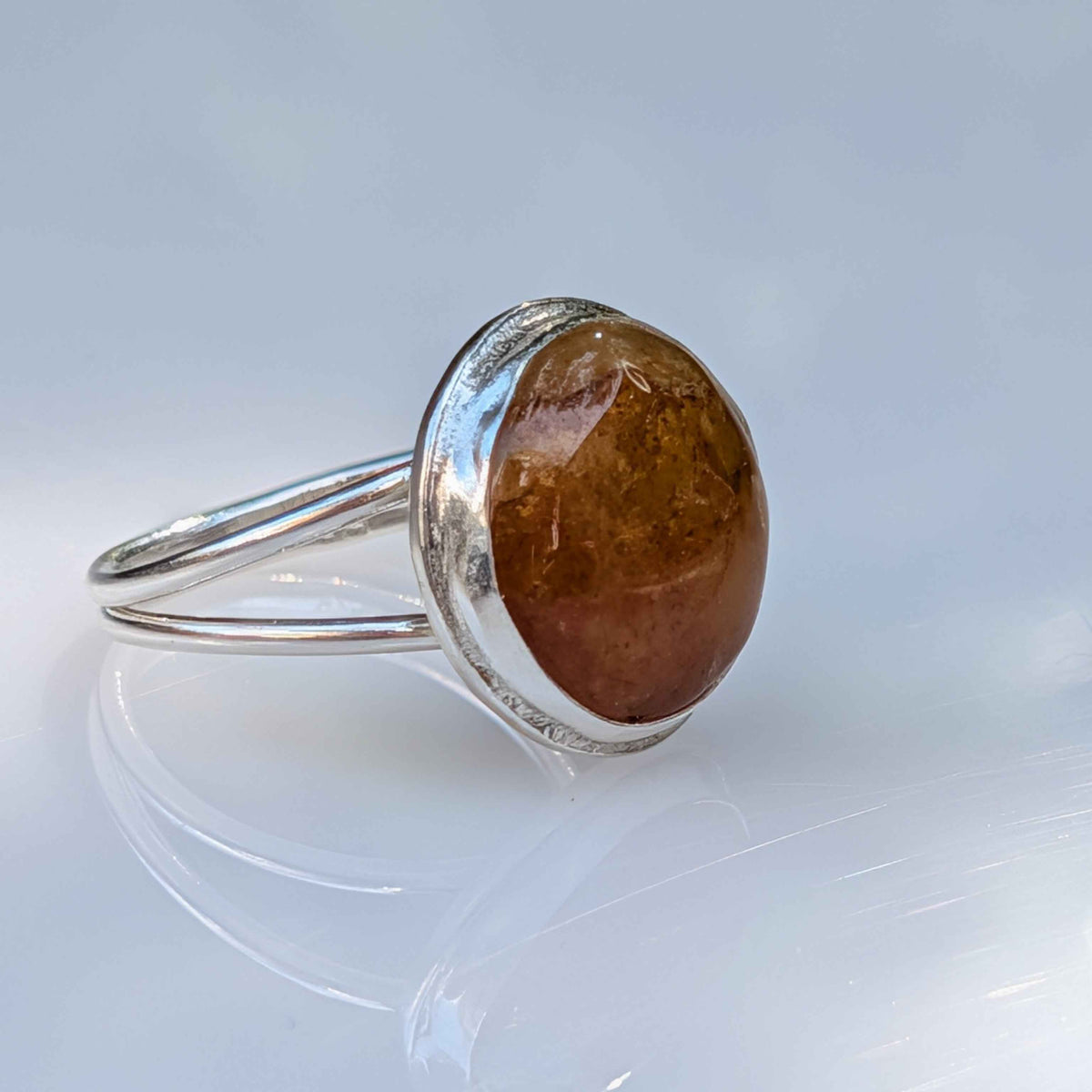 Forge Ring – Sterling Silver & Yellow Healer Amethyst sz 8