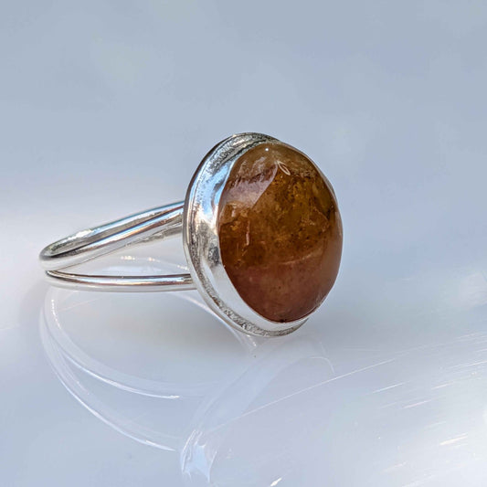 Forge Ring – Sterling Silver & Yellow Healer Amethyst sz 8