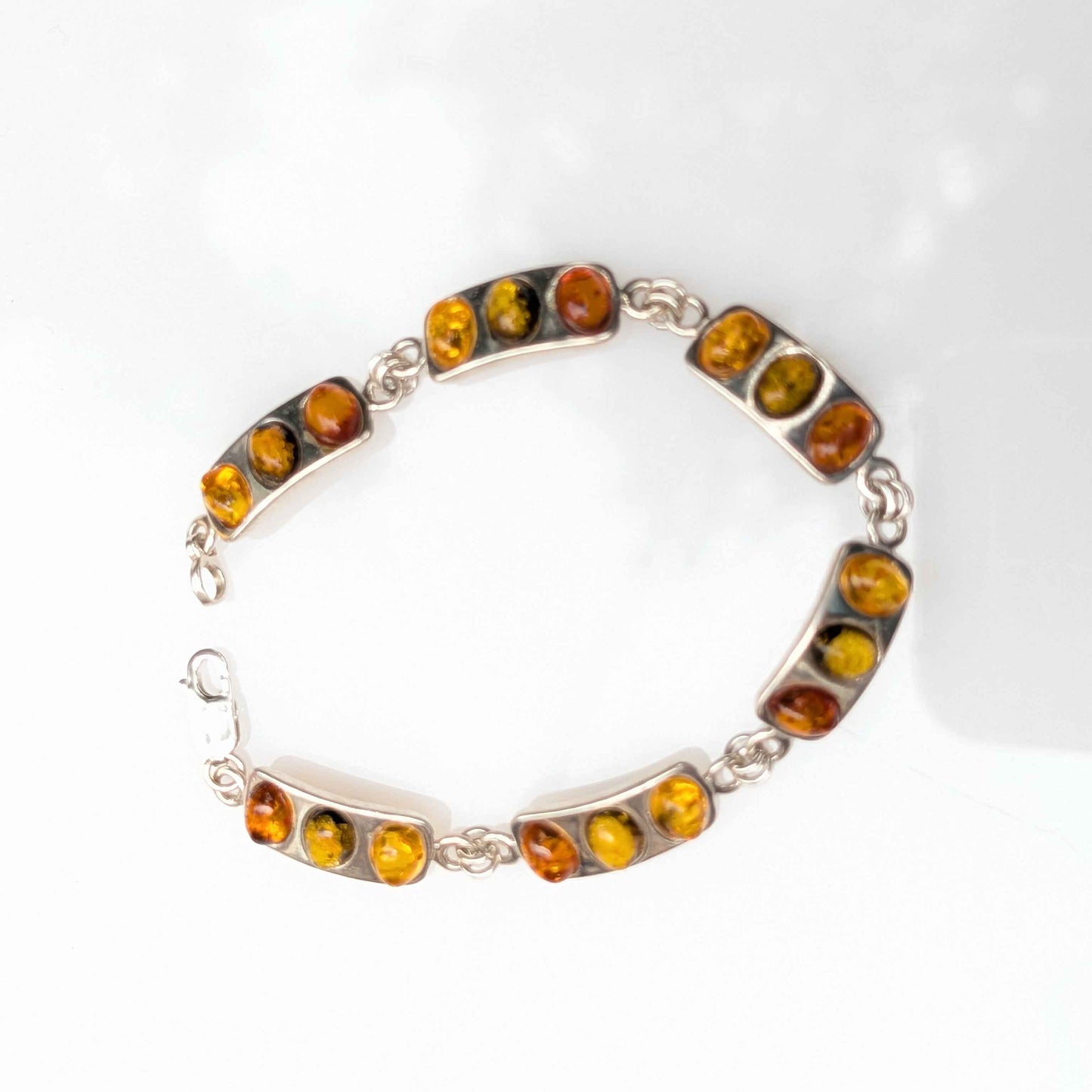 Helios Arc Bracelet | Sterling Silver Baltic Amber Bracelet | Tears of the Sun