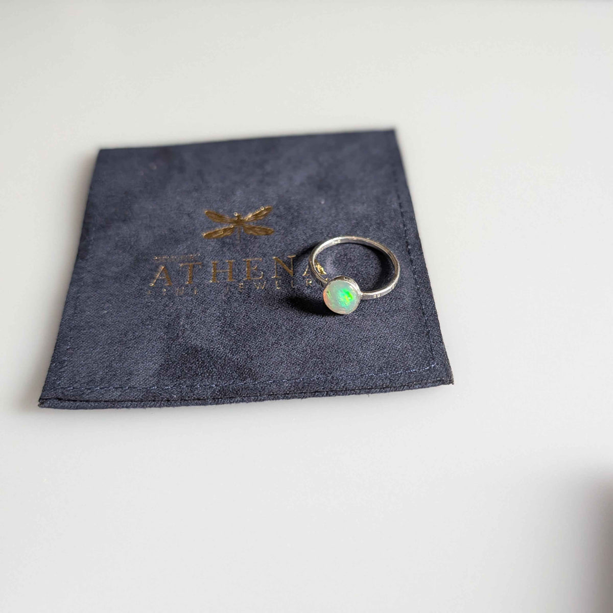 Fire Opal Ring in Sterling Silver – Handcrafted Oval Opal Ring