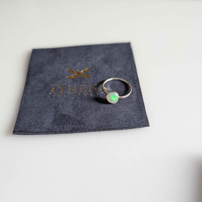 Fire Opal Ring in Sterling Silver – Handcrafted Oval Opal Ring