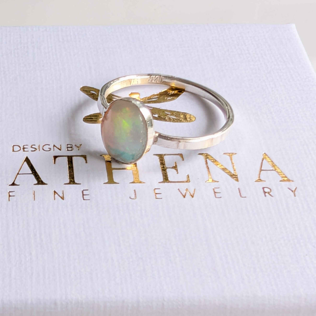 Fire Opal Ring in Sterling Silver – Handcrafted Oval Opal Ring