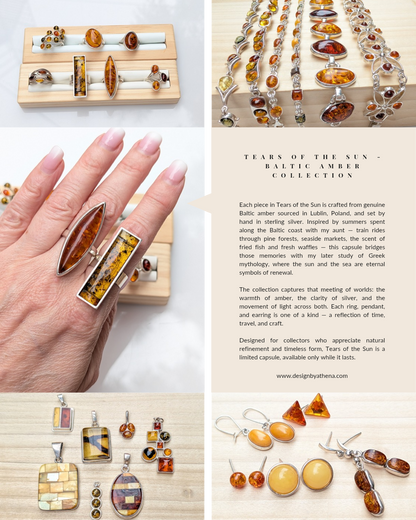 Solar Garden Bracelet | Sterling Silver Baltic Amber Bracelet | Tears of the Sun