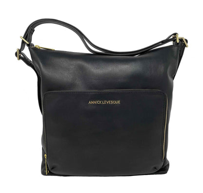 Sac à main en Cuir véritable Transformable Noir - Alexandra