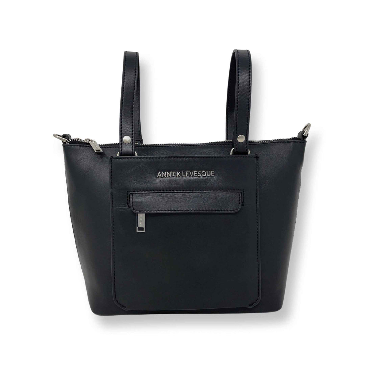 Sac à main en cuir noir | Lina