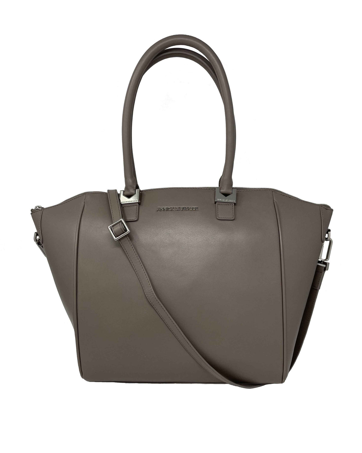 Sac à Main en Cuir taupe | Mona moyen