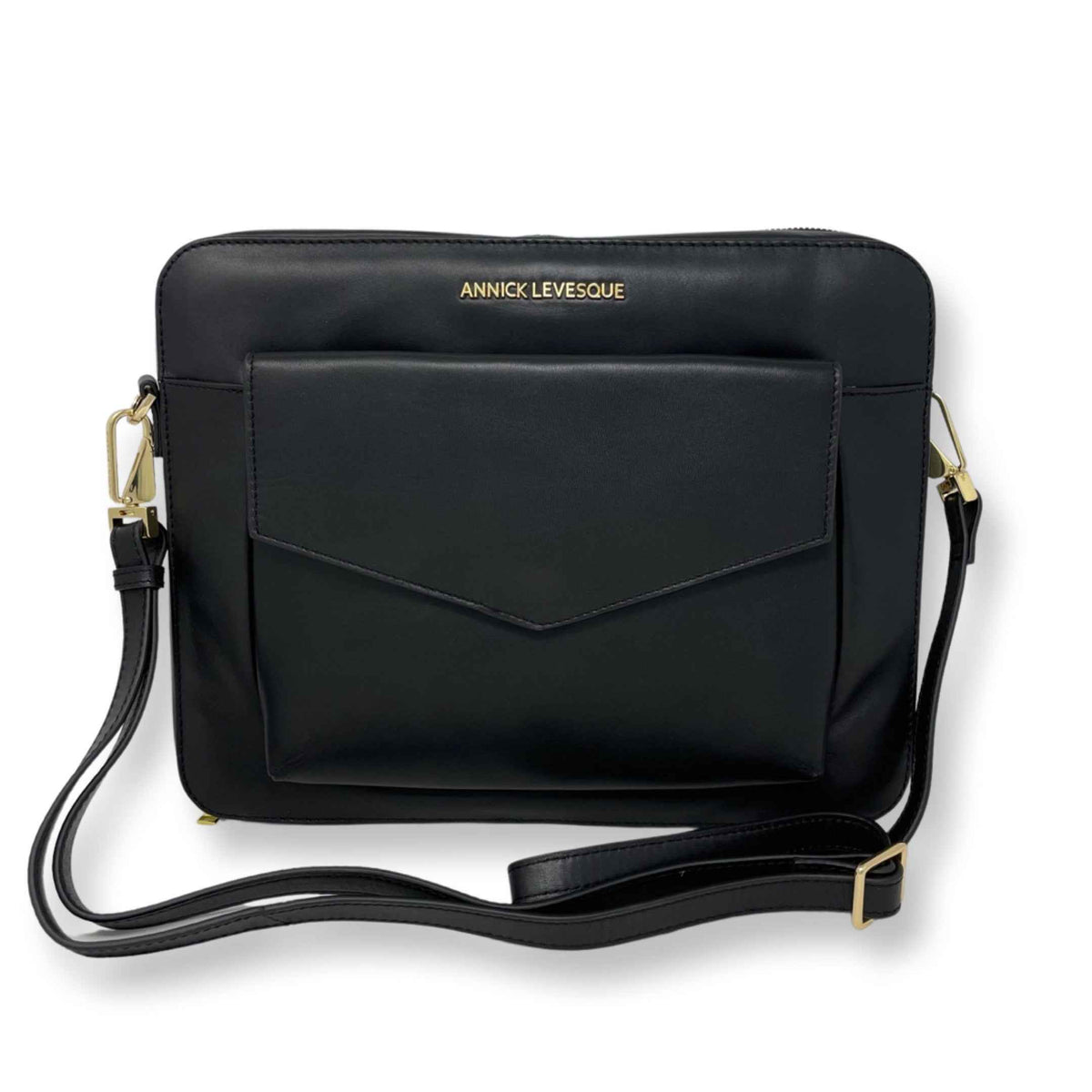 Sac de travail en cuir noir | Sofia