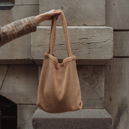 Sac fourre-tout en teddy | Doublure polar | Aimanté