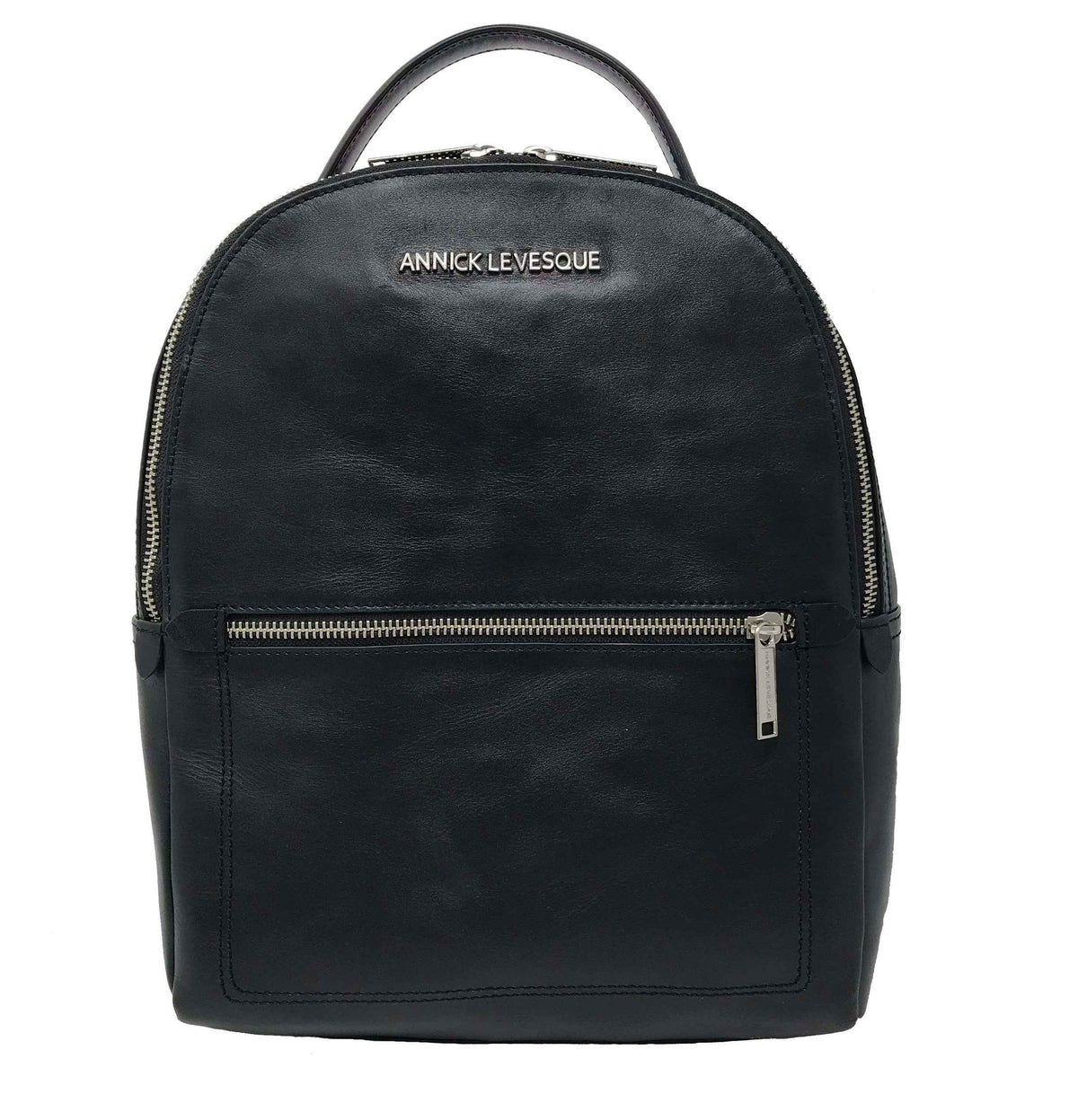 Sac à dos en Cuir véritable Noir, Eve