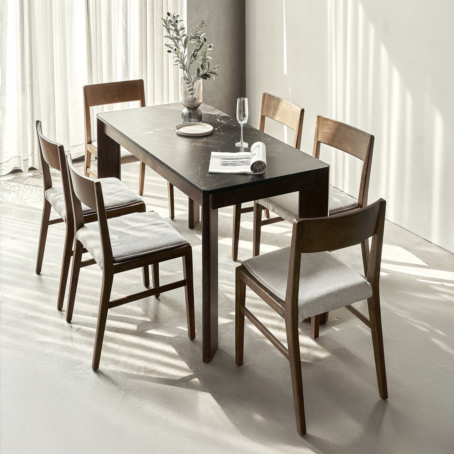 Scania Stone Dining Table Set