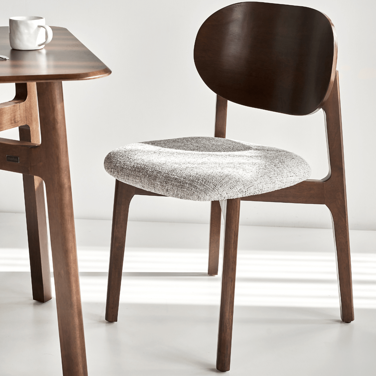 Serena Oak Veneer Dining Set with 4-6 Ergonomic Rubberwood Chairs
