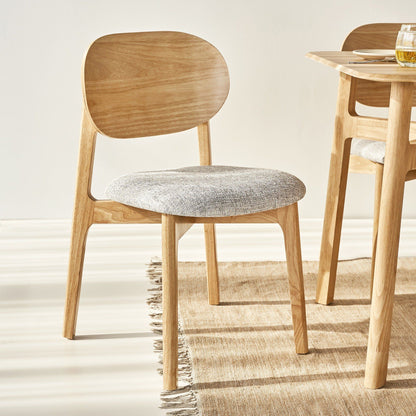 Serena Oak Veneer Dining Set with 4-6 Ergonomic Rubberwood Chairs