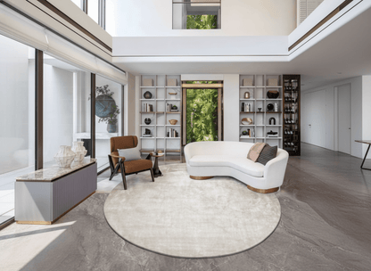 Serene Circle Bamboo Silk Area Rug