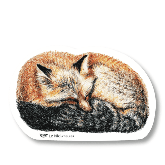 Sleeping fox Sticker for Water Bottle, Agenda or Computer