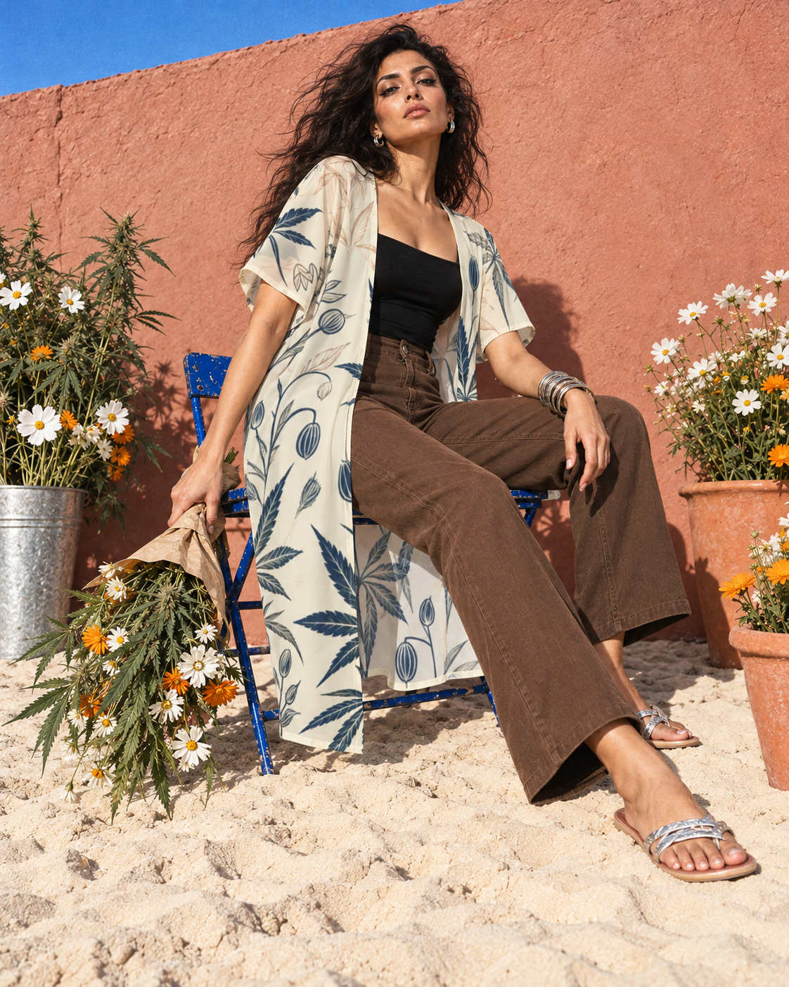 Soft Sativa Mesh Short-Sleeve Cardigan