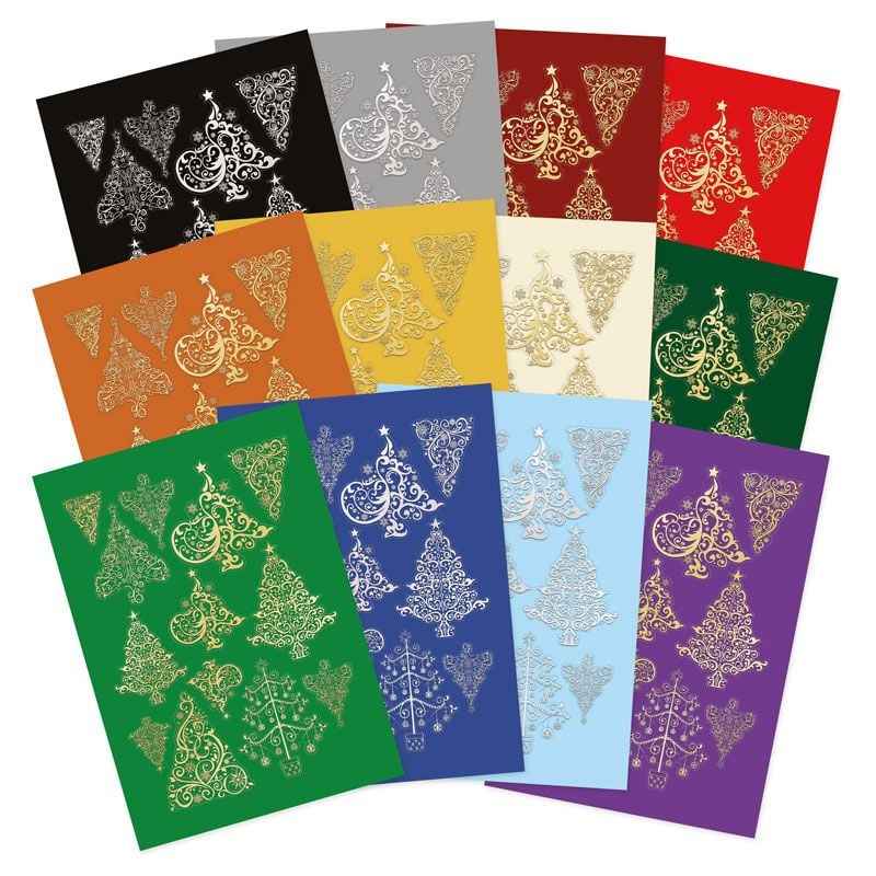 Christmas Stickables Self Adhesive Foiled Christmas Trees