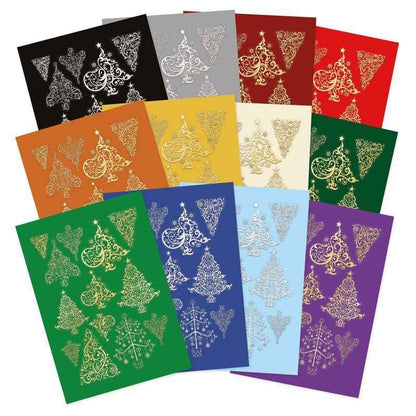 Christmas Stickables Self Adhesive Foiled Christmas Trees