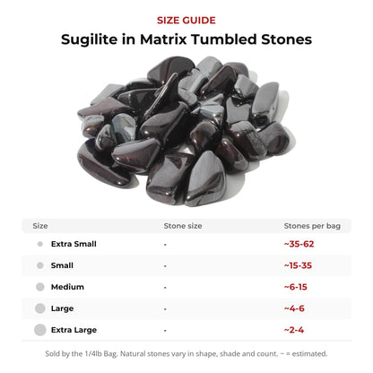 Sugilite in Matrix Tumbled Stones