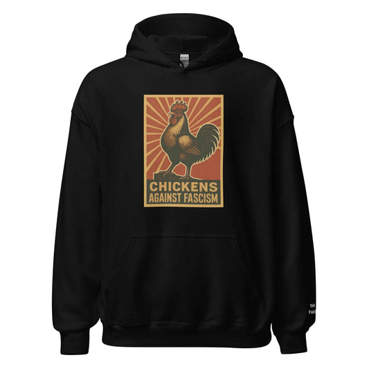 Retro Chickens Against Fascism Unisex Bunny Hug (Hoodie)