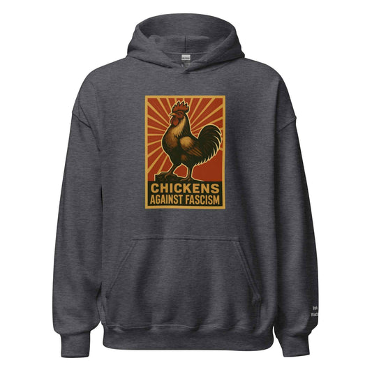Retro Chickens Against Fascism Unisex Bunny Hug (Hoodie)
